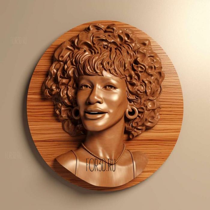 Whitney Houston 3 stl model for CNC